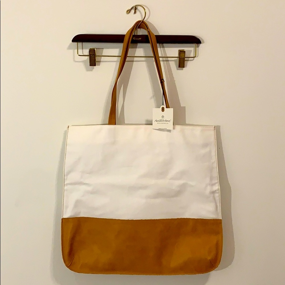 NEW canvas and leather tote